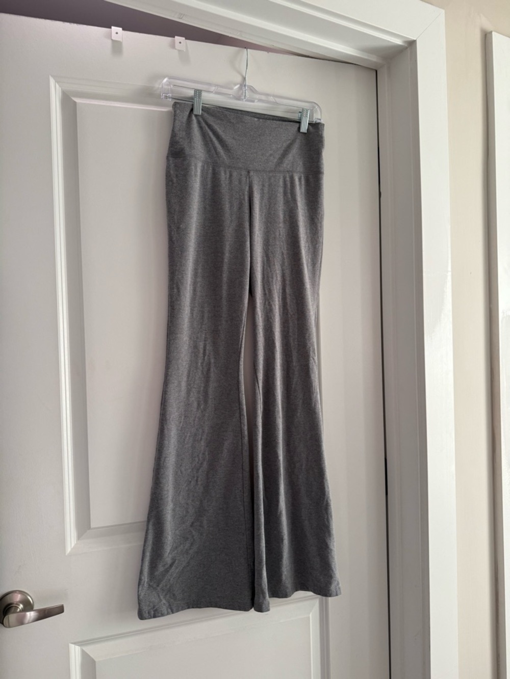 Gray Flared Yoga Pants - Stretch Flare Leg